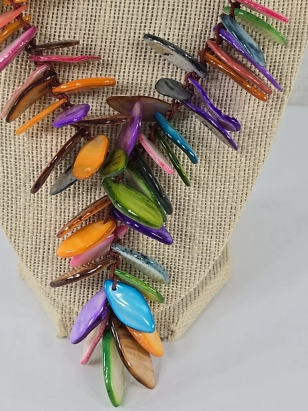 Colorful Chunky Multi‑Stone Statement Necklace Boho Layered Irregular Beads Fest